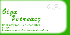 olga petreasz business card